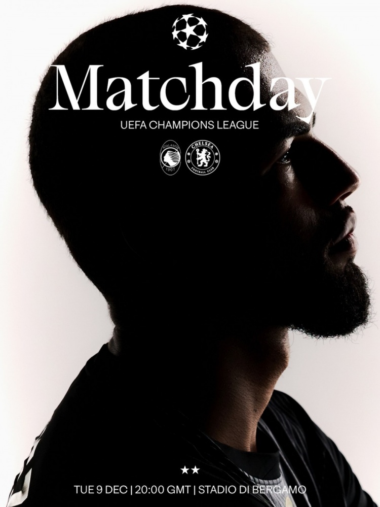 切尔西发布欧冠客战亚特兰大海报：罗伯特·桑切斯单人出镜